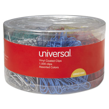 Universal® Plastic-coated Paper Clips, Small (no. 1), Assorted Colors, 1,000-pack freeshipping - TVN Wholesale